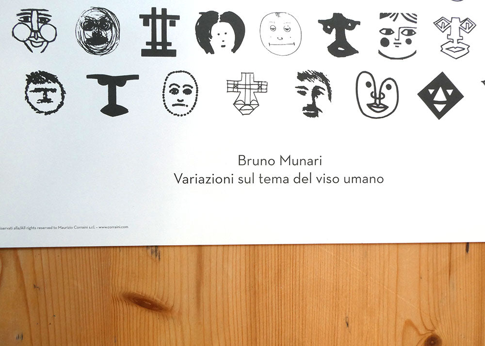 Poster Bruno Munari "Variazioni sul tema del viso umano"